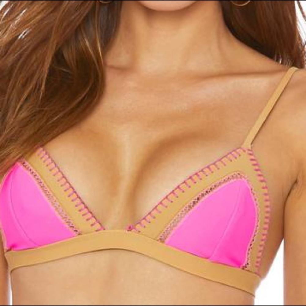 Ellejay Rosa Whipstitch Trim Bikini Top XS NWT